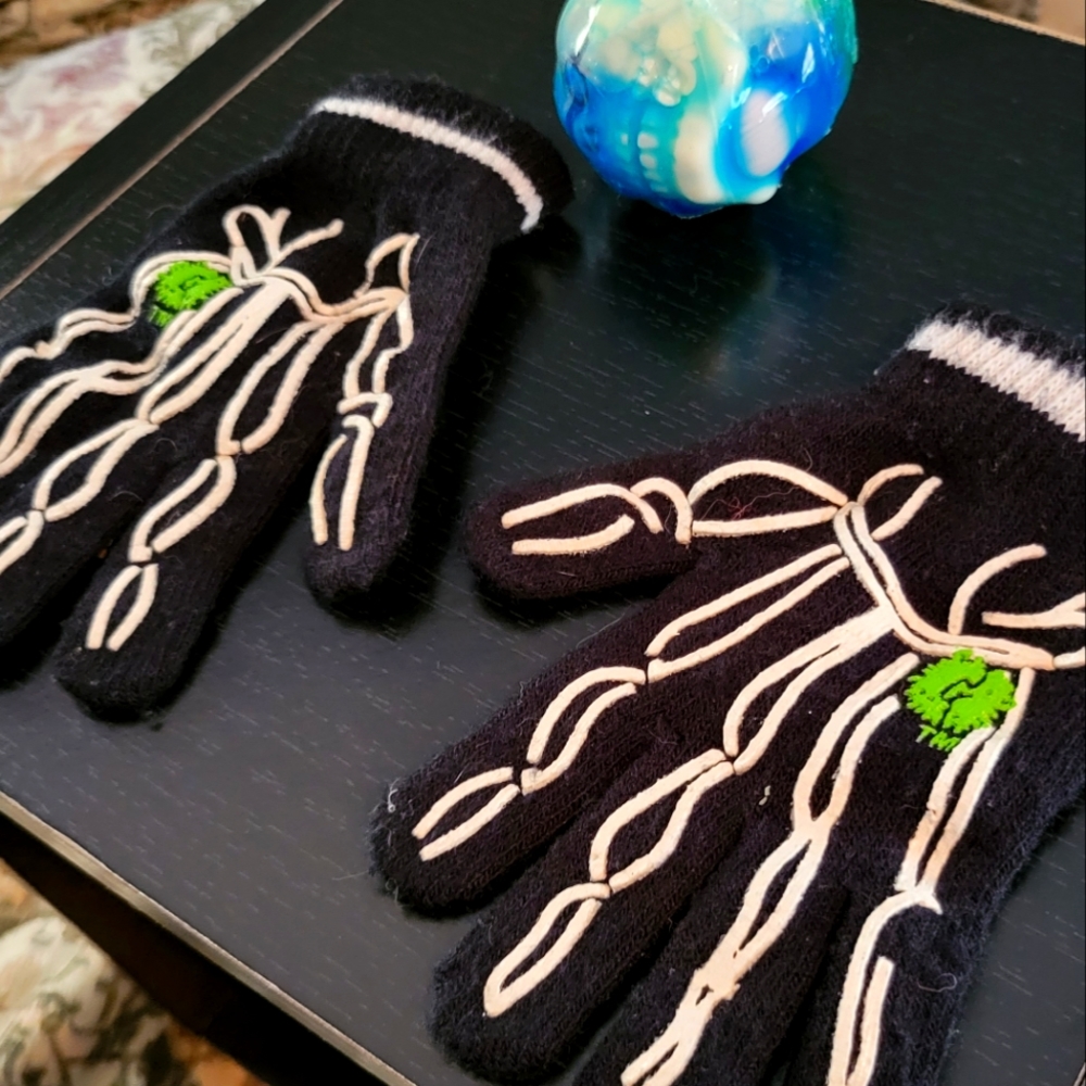 Vintage Goosebumps stretch acrylic winter gloves